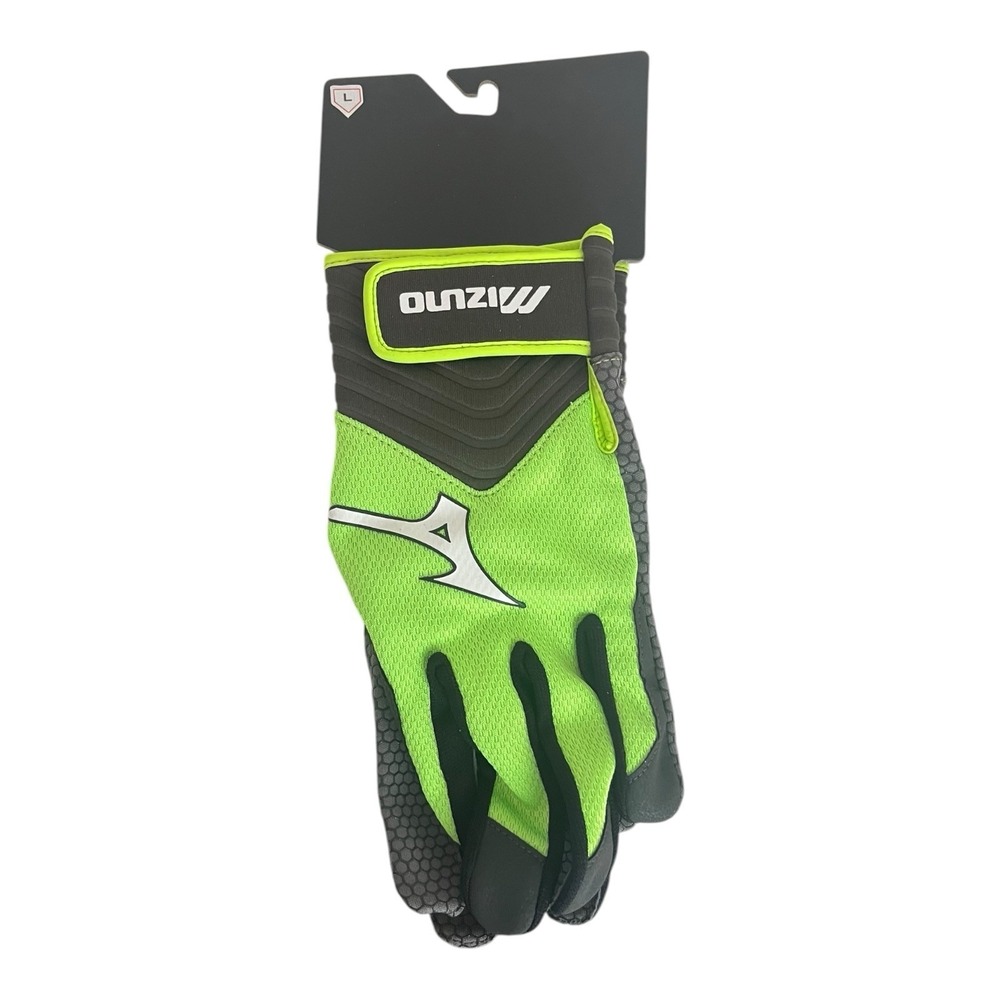 New Mizuno Finch Female Batting Gloves Womens Large Neon Green